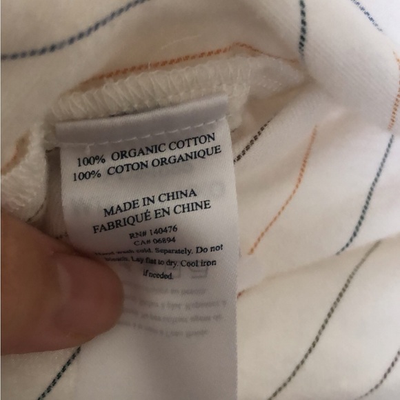 Faherty Janice Organic Cotton Long Sleeve Pintuck Bib Top in Miko Stripe XS - Picture 6 of 6